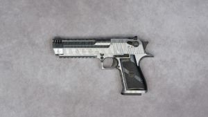 Occasion- Cybergun Desert Eagle L6 Tiger Stripes Gaz GBB Silver + 1 Chargeur Et Holster