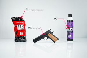 Starter pack D-BOYS 1911 GBB 786 (Noir/Bois)