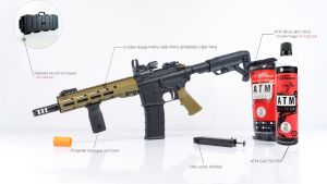 Starter Pack Golden Eagle Geissele MK16 SMR 9.5" GBBR (Tan)